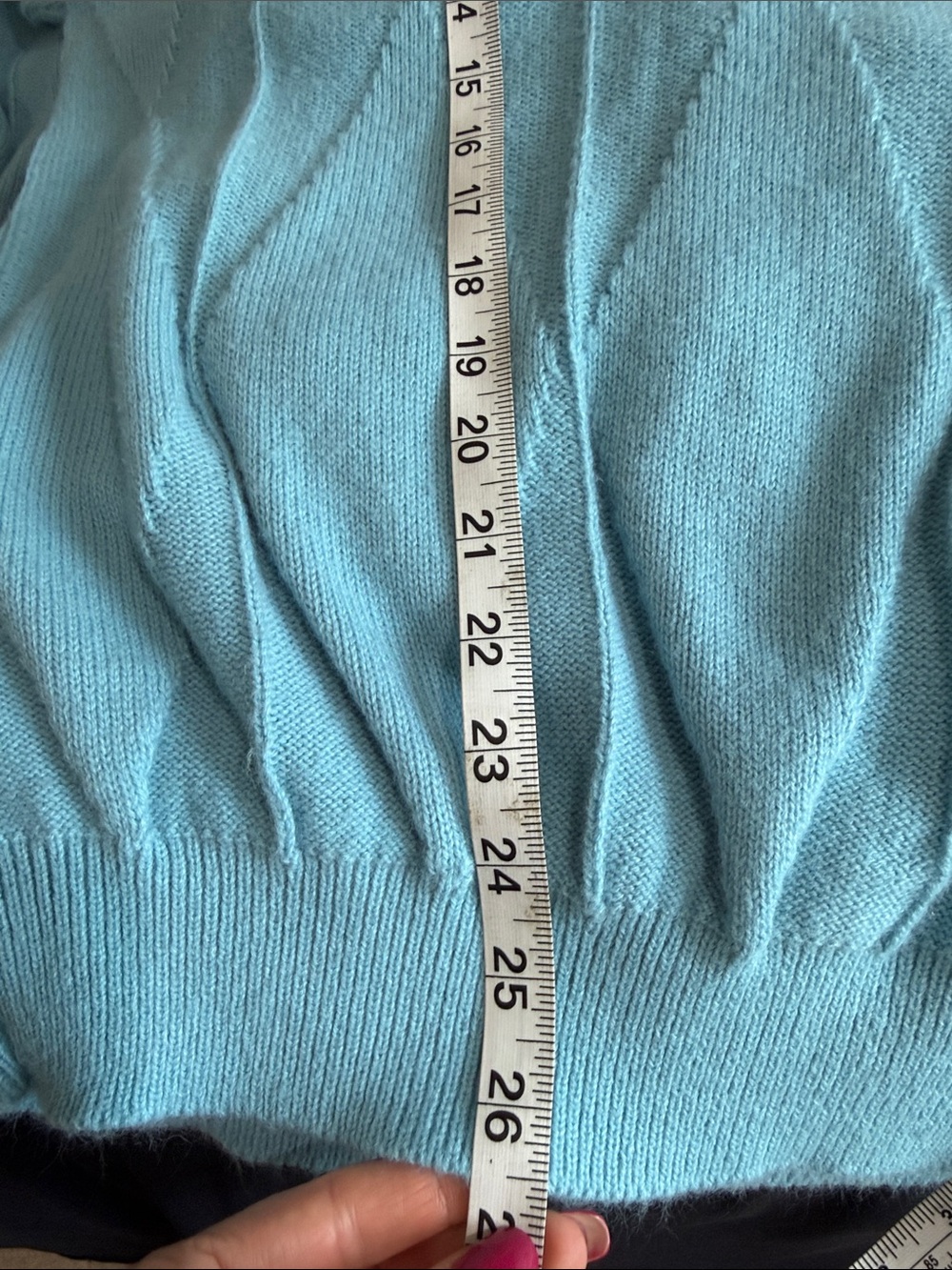 Vintage Christian Dior Woven Blue Sweater Diamond pattern xl made in the USA 90s - Picture 10 of 10